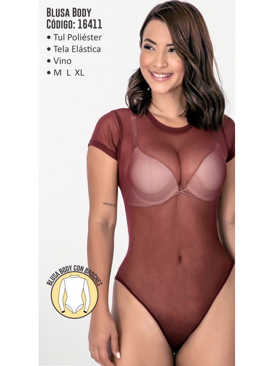 Body de Tul Manga Corta – Vino